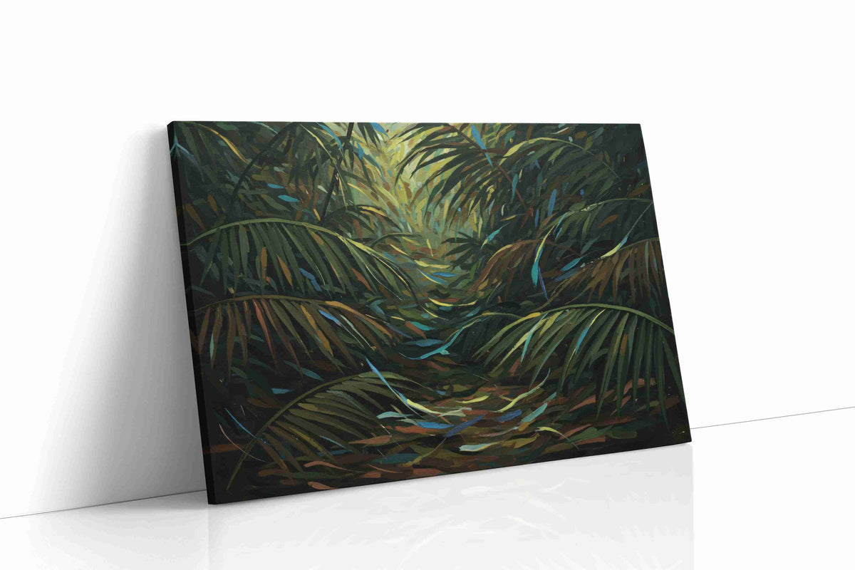 Enchanted Jungle Pathway nature canvas print, gallery-wrapped, ready to hang
