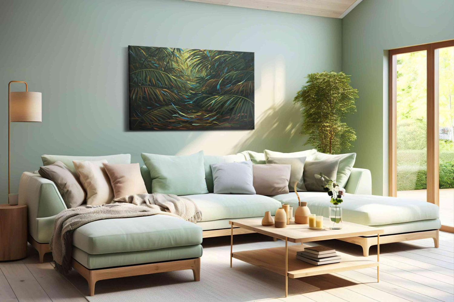 Enchanted Jungle Pathway – nature canvas wall art, gallery-wrapped, ready to hang