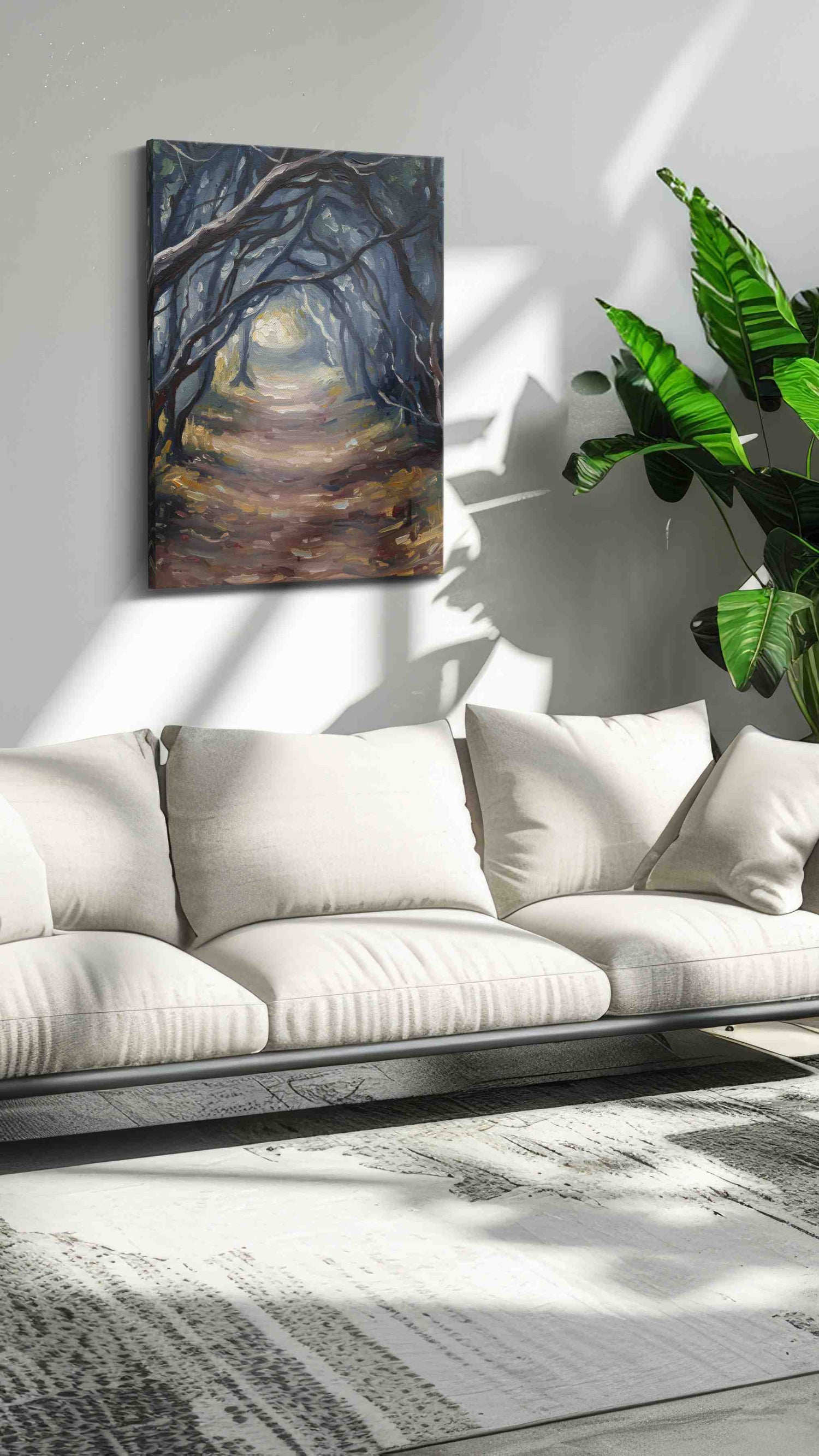 Enchanted Woodland Passage – nature canvas wall art, gallery-wrapped, ready to hang