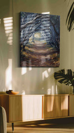 Enchanted Woodland Passage nature canvas print, hanging on wall