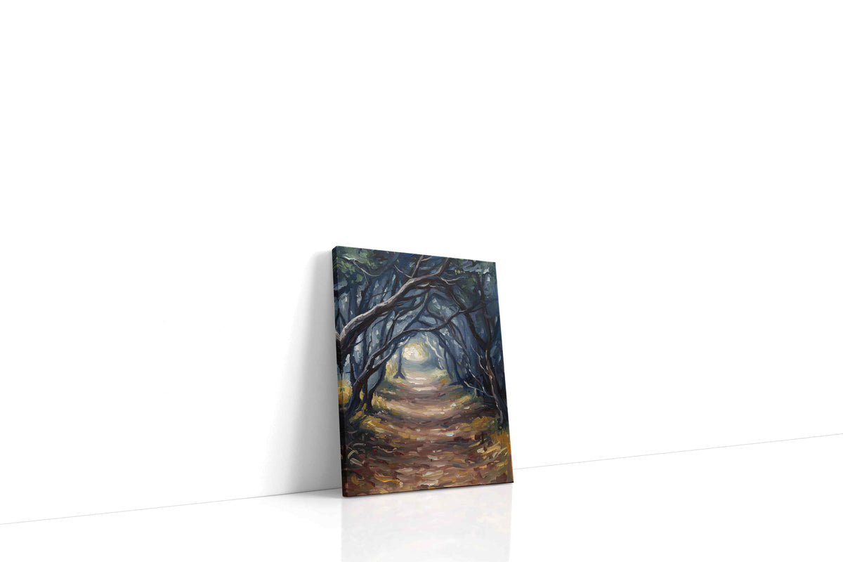 Enchanted Woodland Path nature canvas print gallery-wrapped portrait canvas studio shot