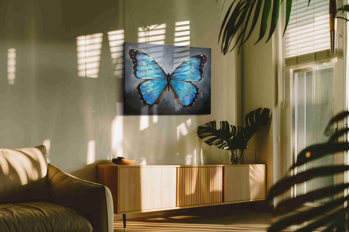 Ethereal Azure Wings animals canvas print, on wall, lifestyle preview