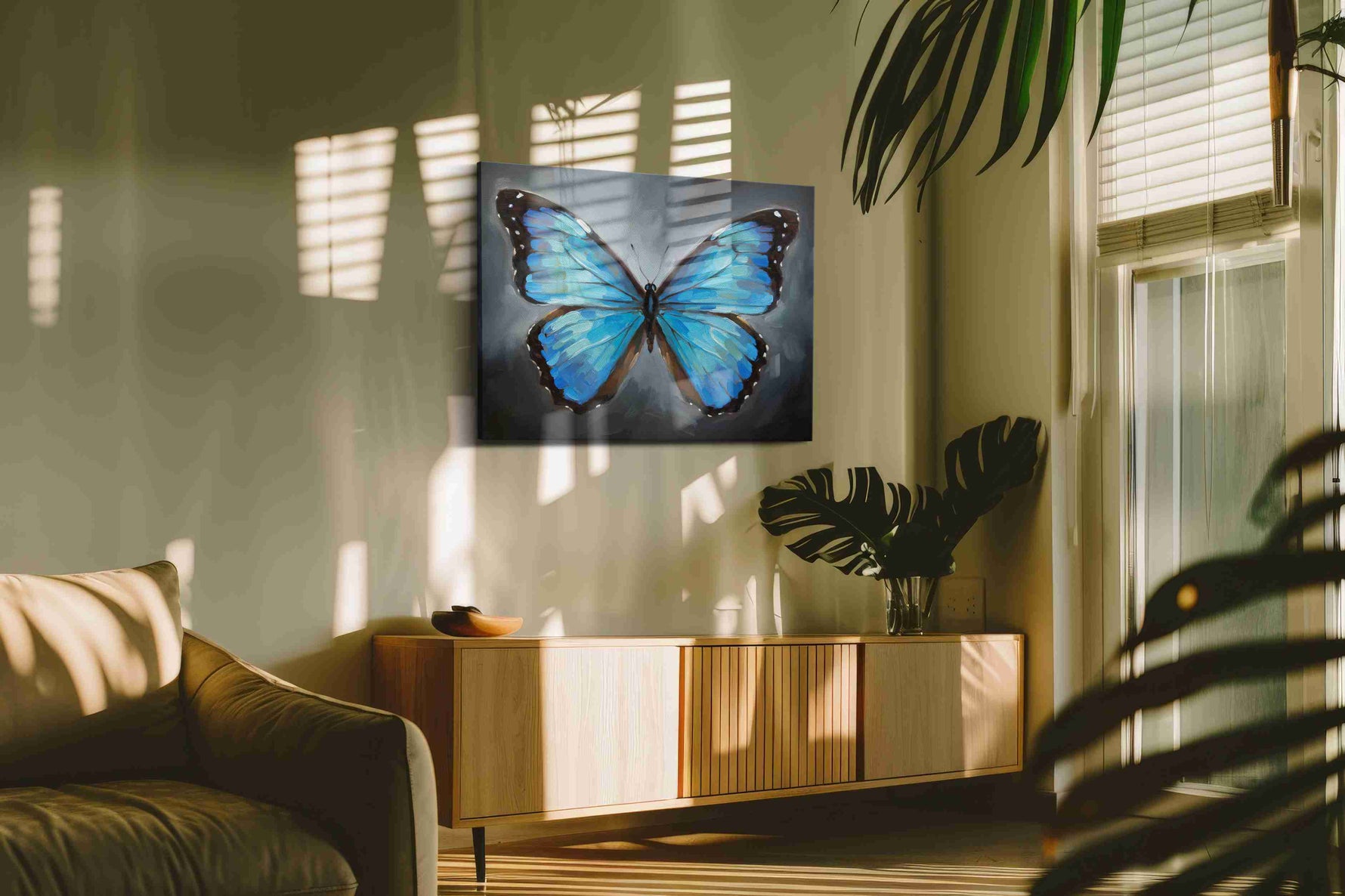 Ethereal Azure Wings animals canvas print, on wall, lifestyle preview