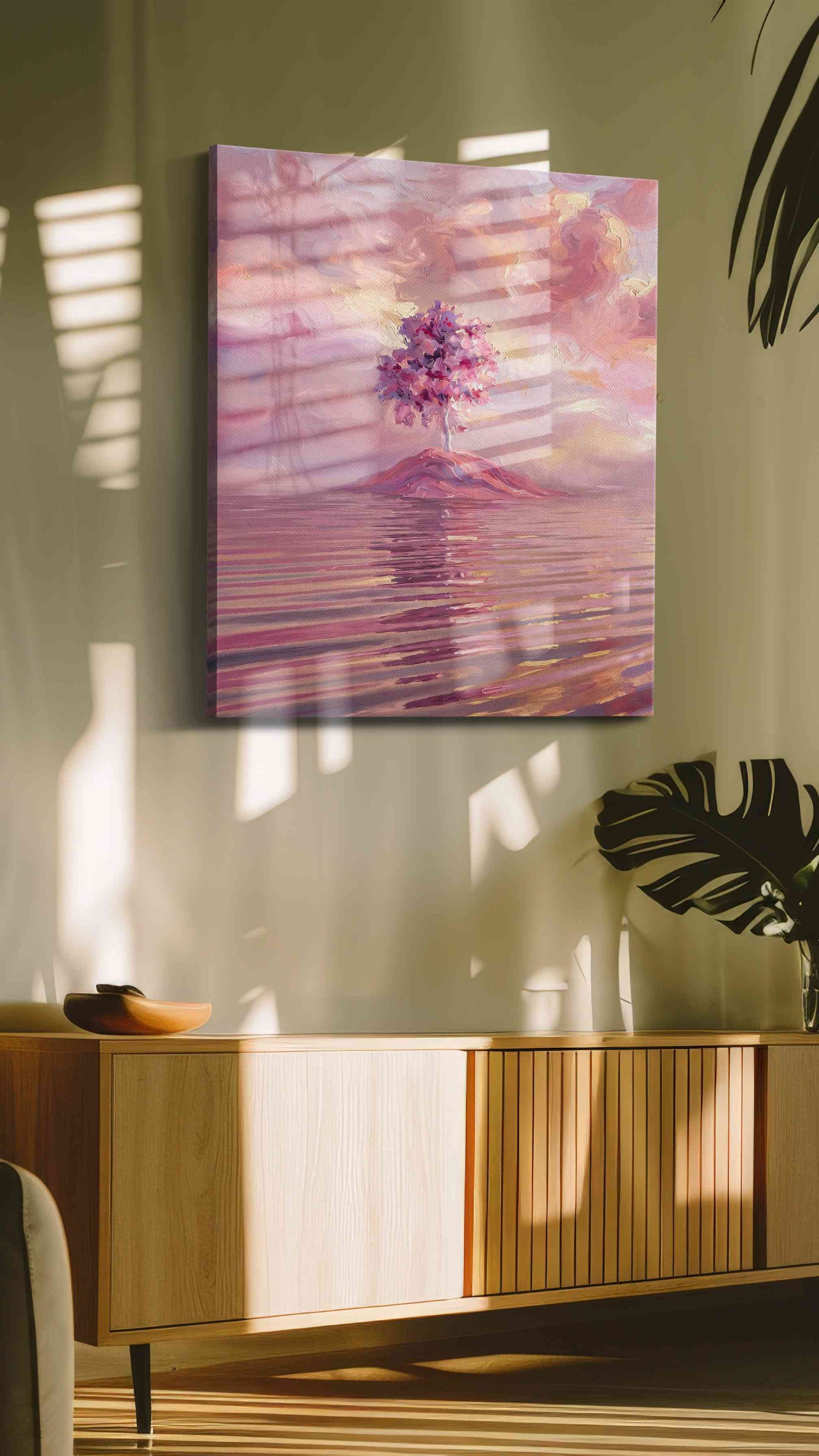 Ethereal Blossom landscape canvas print, on wall, lifestyle preview