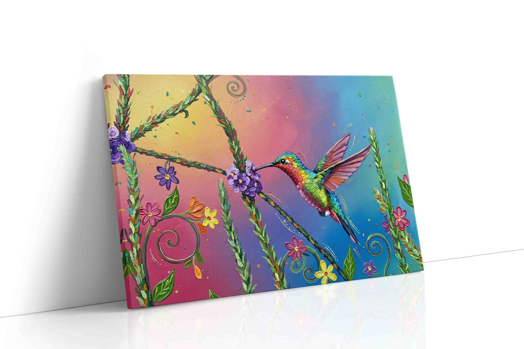 Ethereal Hummingbird Symphony birds canvas print, gallery-wrapped, ready to hang