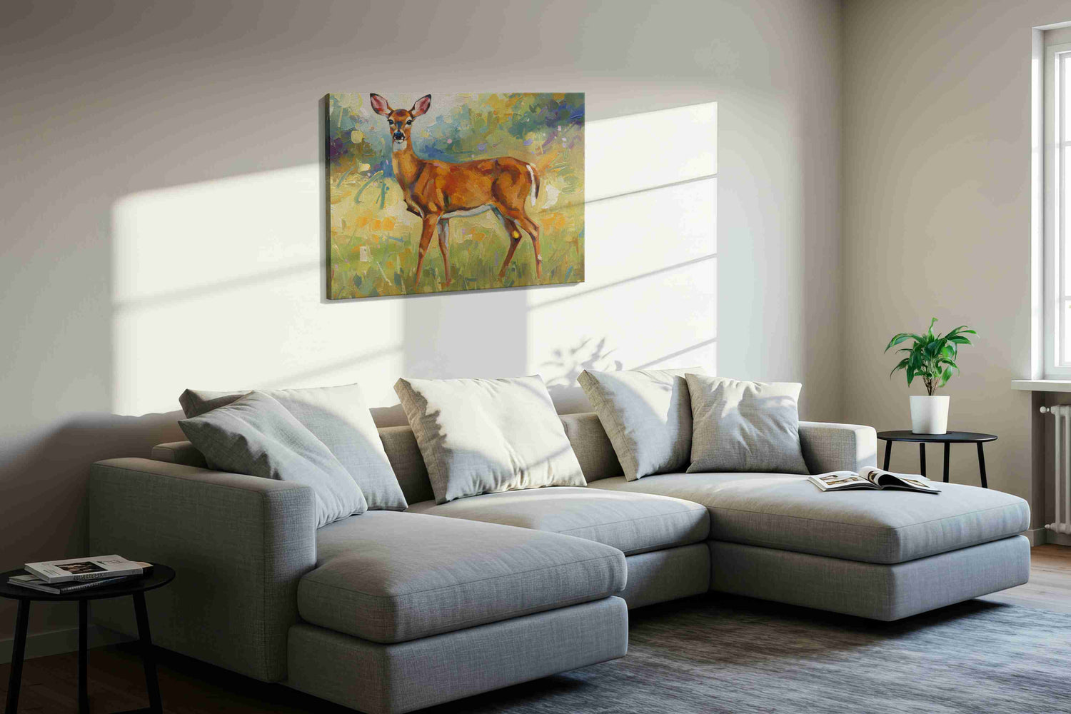 Graceful Meadow Serenade – animals canvas wall art, gallery-wrapped, ready to hang