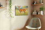 Graceful Meadow Serenade animals canvas print, displayed in a living room