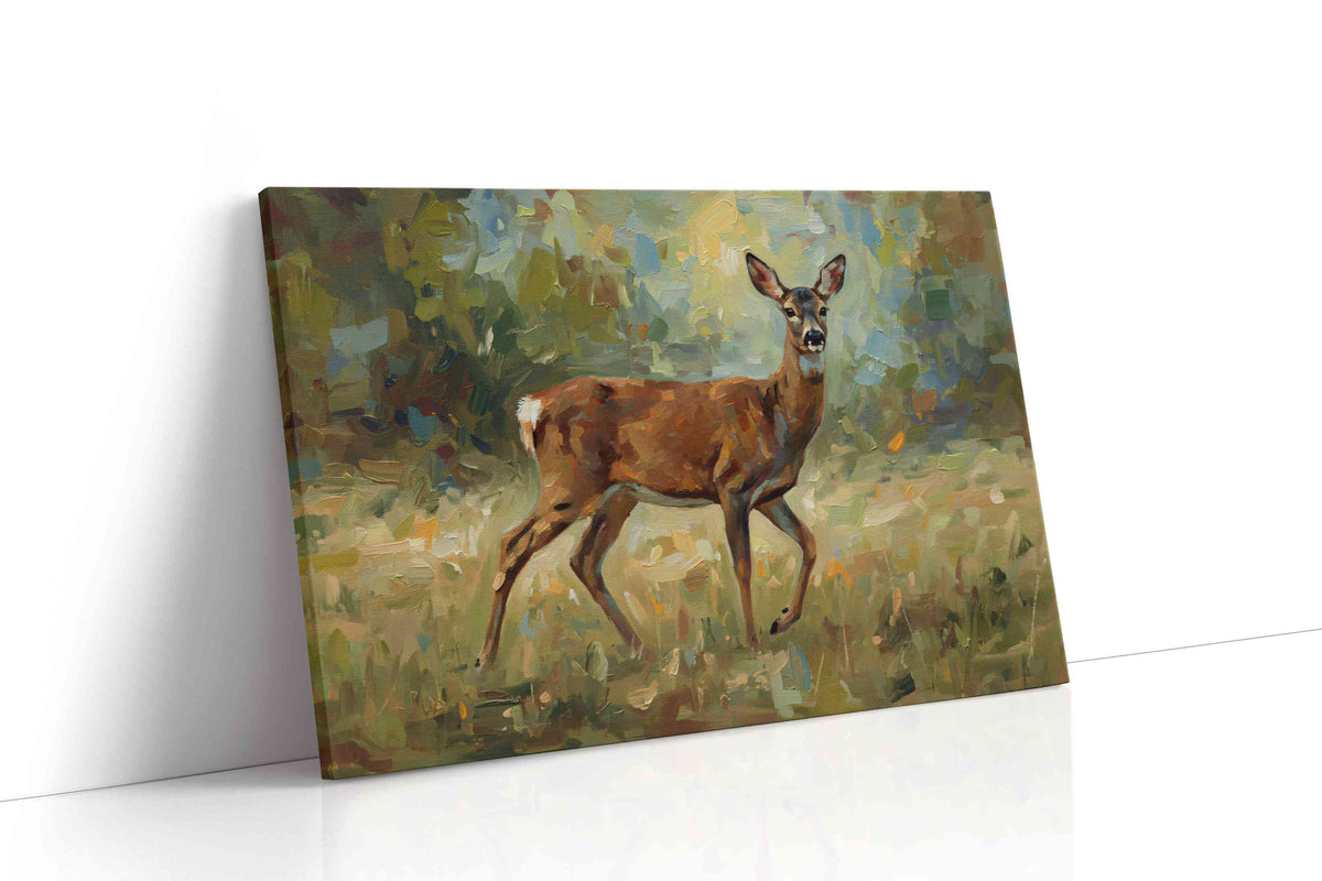 Graceful Woodland Stroll animals canvas print, gallery-wrapped, ready to hang