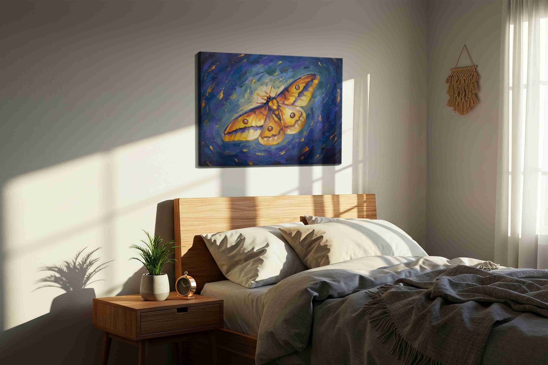 Luminous Flutter in the Night – nature canvas wall art, gallery-wrapped, ready to hang