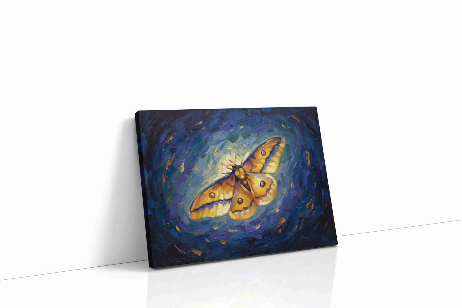Luminous Flutter in the Night nature canvas print, gallery-wrapped, ready to hang