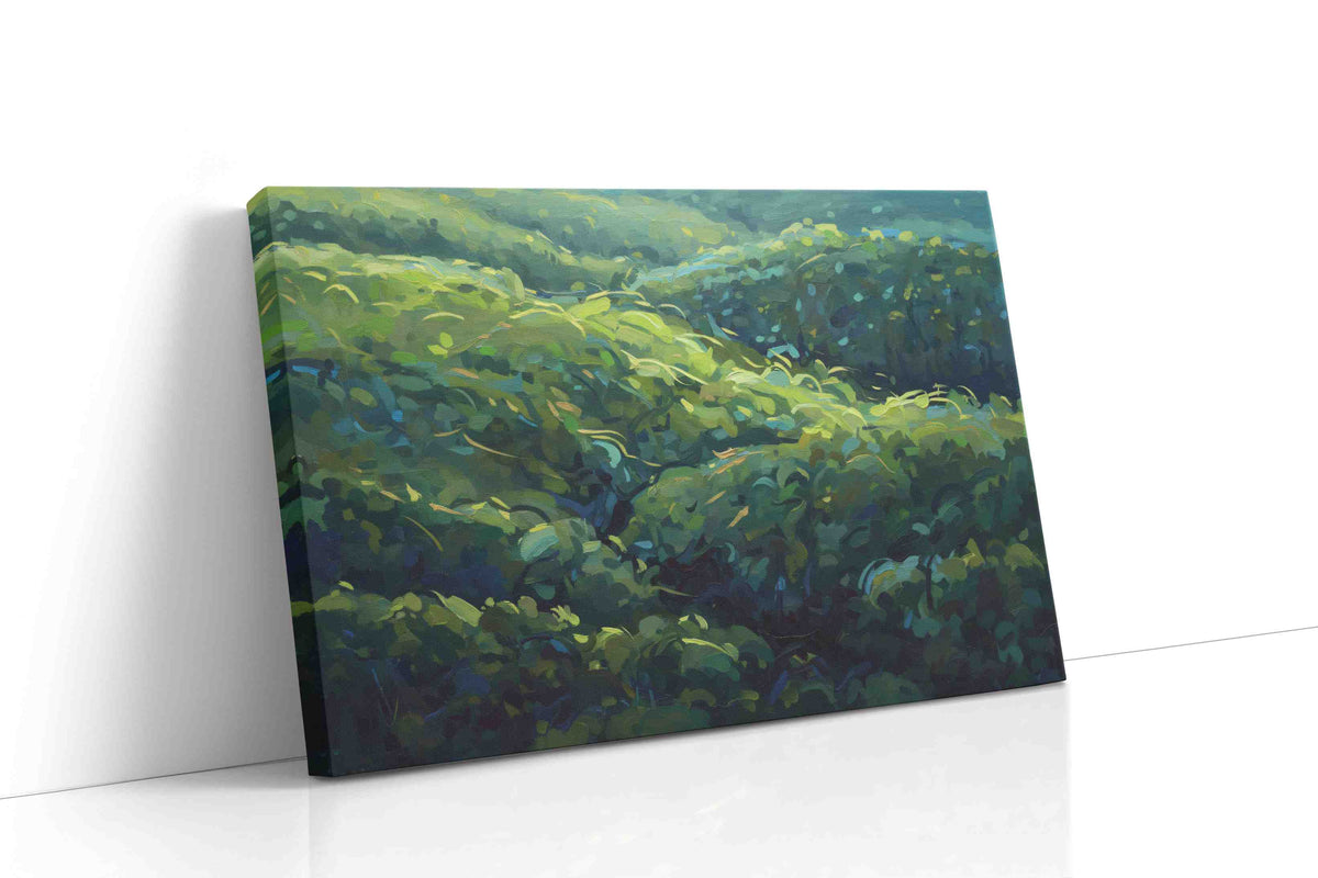 Luminous Verdant Waves nature canvas print gallery-wrapped landscape canvas studio shot