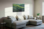 Luminous Verdant Waves nature canvas print in a living room scene