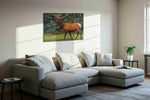 Majestic Forest Wanderer animals canvas print, displayed in a living room