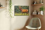 Majestic Forest Wanderer animals canvas print styled in a living room