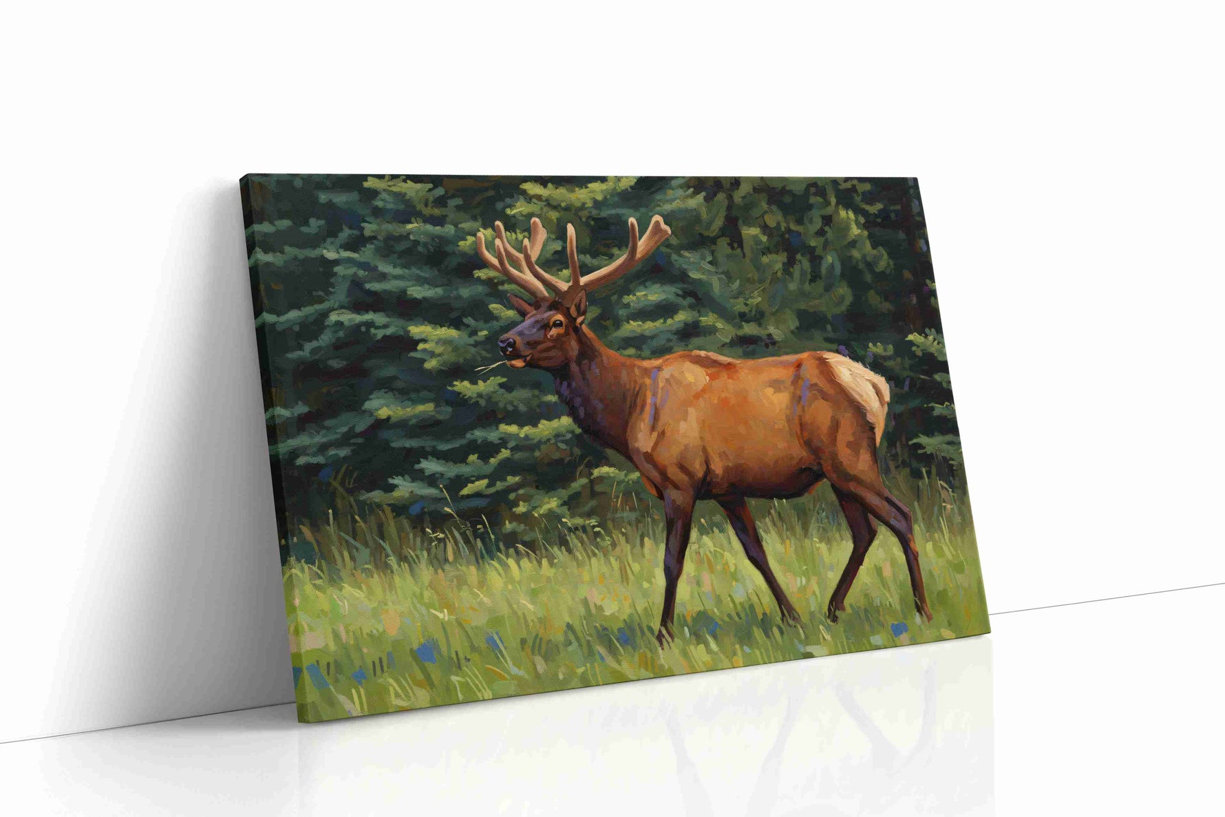 Majestic Forest Wanderer animals canvas print gallery-wrapped landscape canvas studio shot