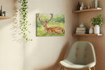 Majestic Meadow Guardian – animals canvas wall art, gallery-wrapped, ready to hang