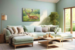 Majestic Meadow Guardian animals canvas print, hanging on wall