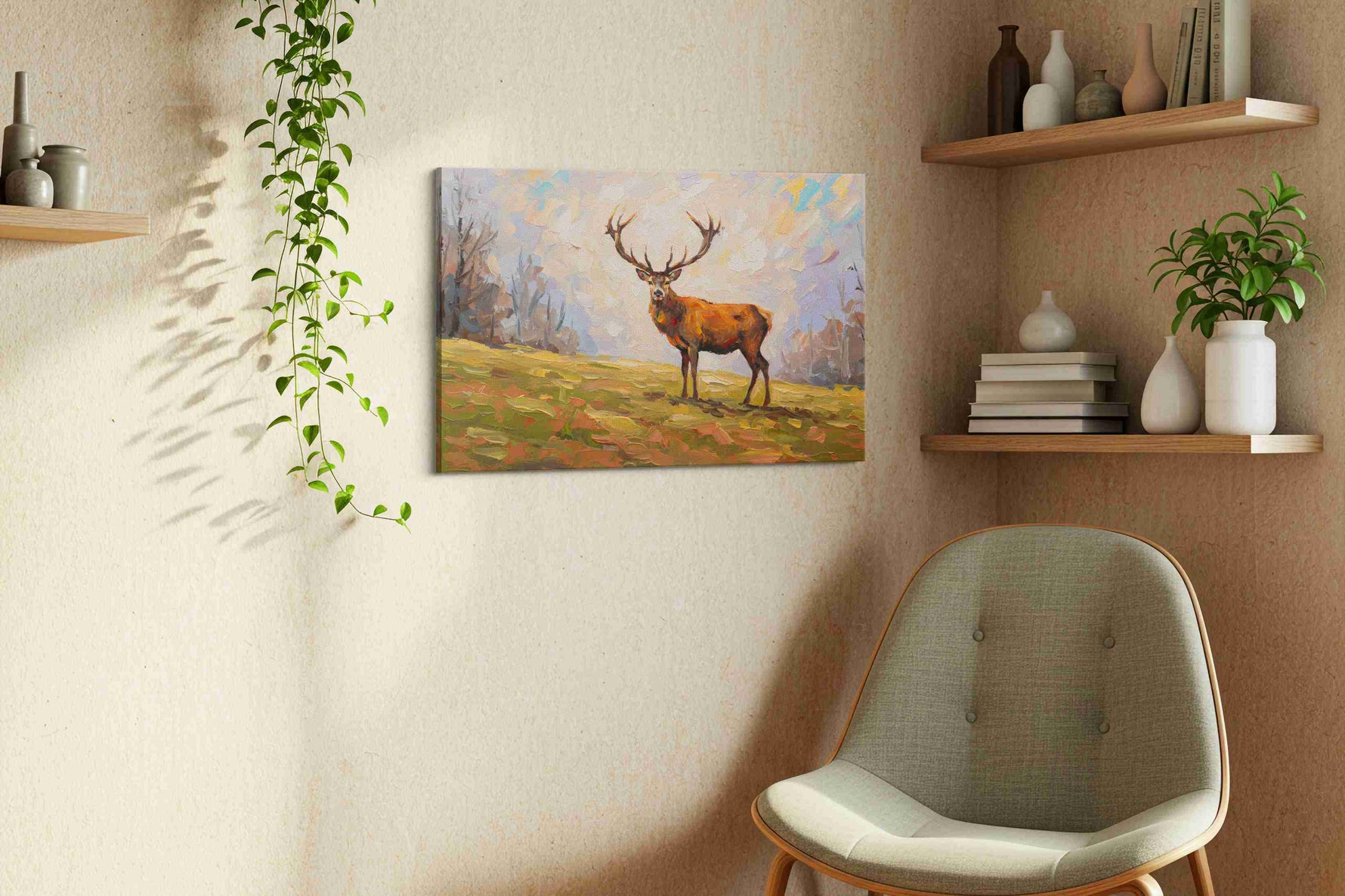 Majestic Wilderness Sentinel animals canvas print, hanging on wall — view 3