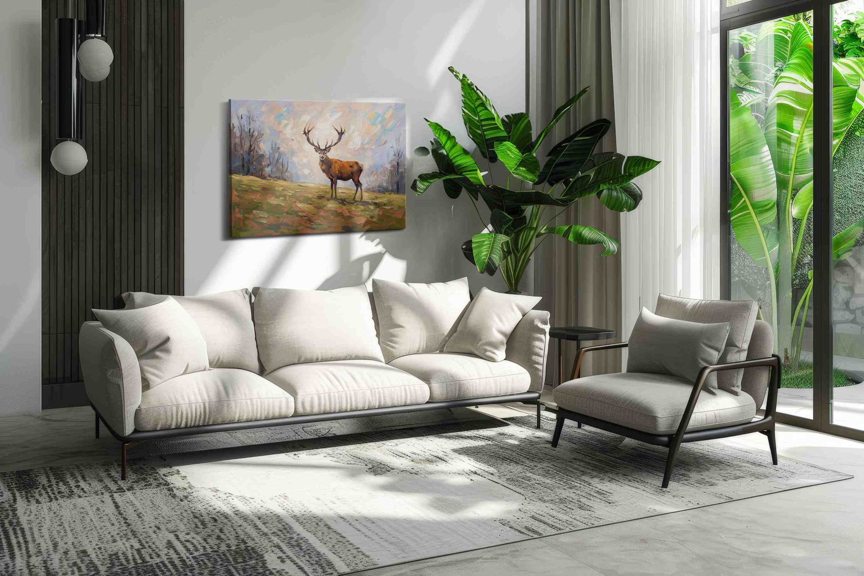 Majestic Wilderness Sentinel animals canvas print, hanging on wall — in a hung canvas mockup