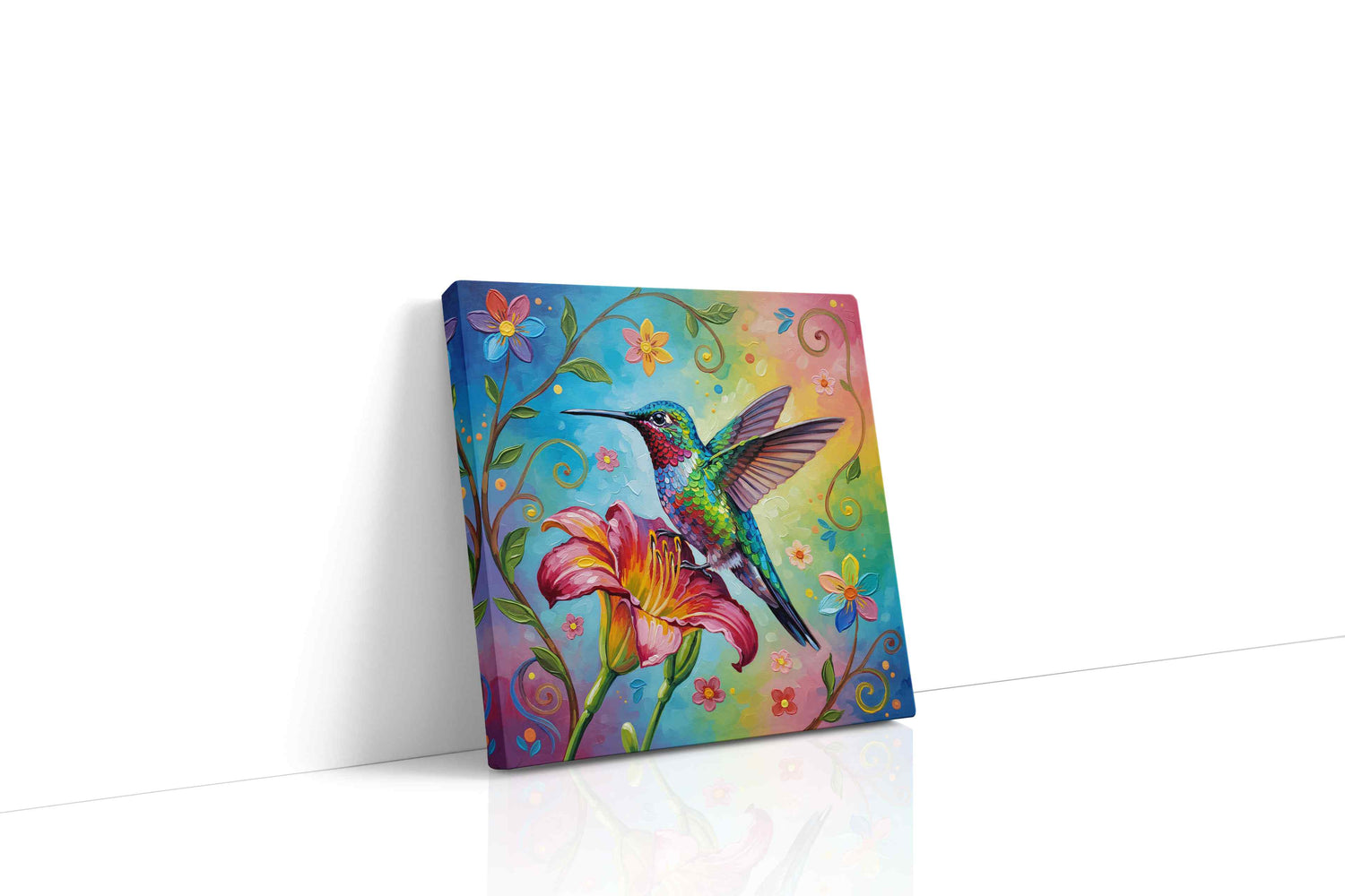 Radiant Flight of the Hummingbird birds canvas print, gallery-wrapped, ready to hang