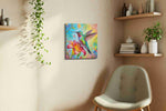 Radiant Flight of the Hummingbird birds canvas print, hanging on wall — view 2