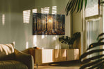 Radiant Forest Awakening nature canvas print in a hung canvas mockup
