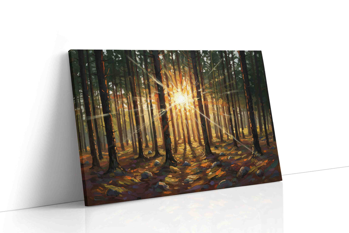 Radiant Forest Awakening nature canvas print, gallery-wrapped, ready to hang