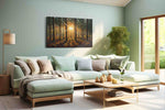 Radiant Forest Awakening II nature canvas print, hanging on wall