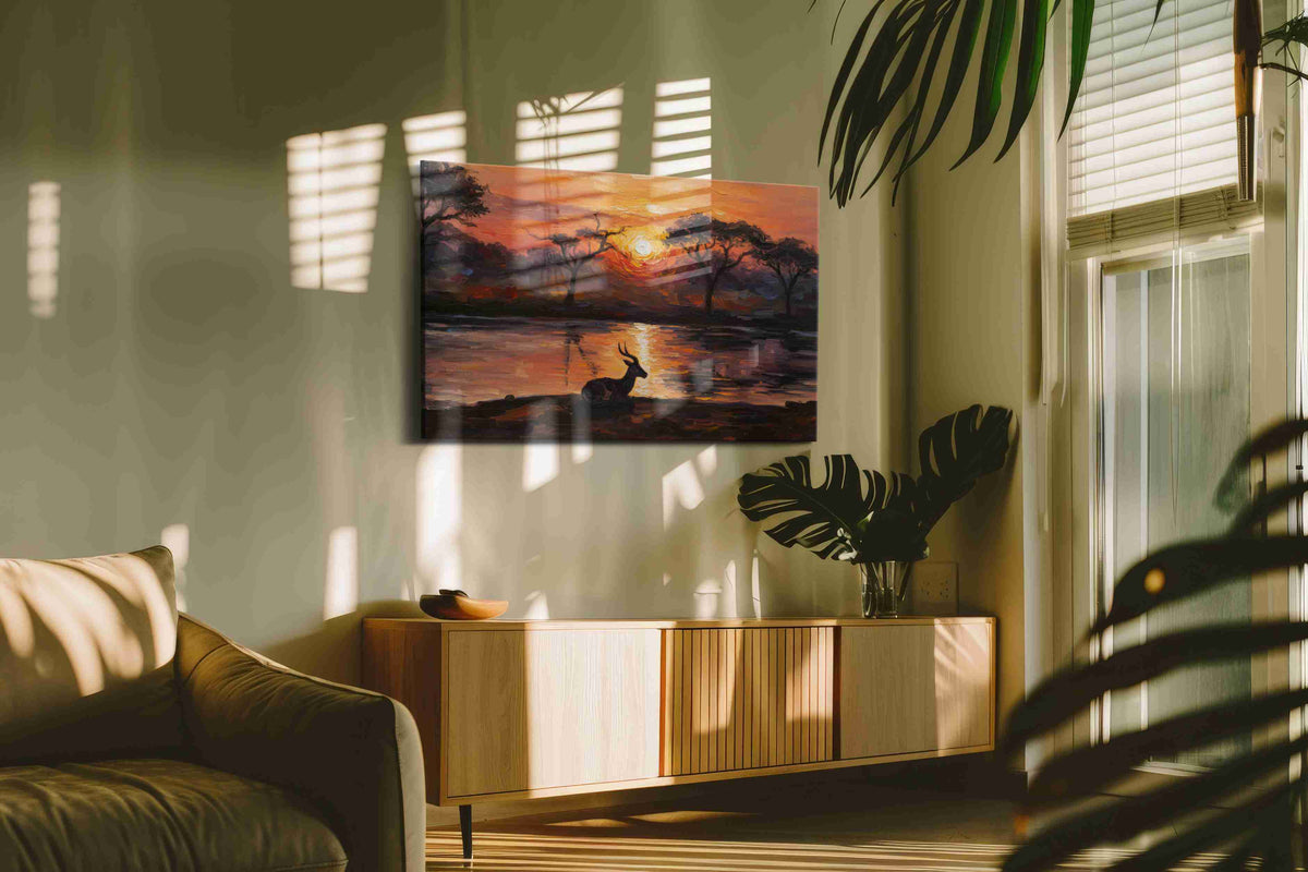 Serenade of the Savannah landscape canvas print, on wall, lifestyle preview