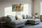 Serenity in the Glade animals canvas print in a living room scene