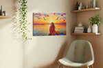 Sunset Symphony of Colors landscape canvas print, displayed in a living room