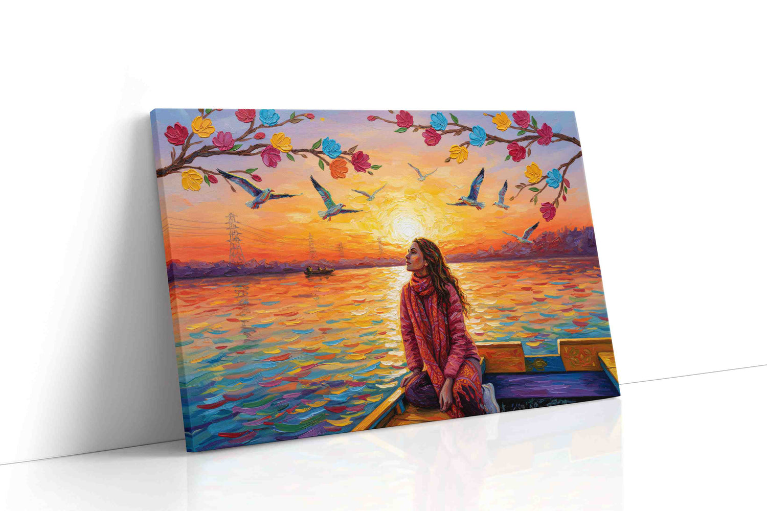 Sunset Symphony of Colors landscape canvas print, gallery-wrapped, ready to hang