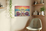 Symphony of Serenity birds canvas print, displayed in a living room