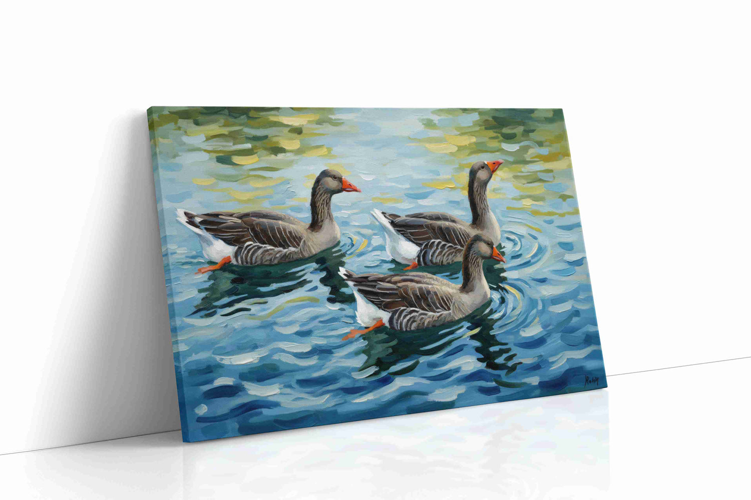 Tranquil Waters and Feathered Spirits birds canvas print, gallery-wrapped, ready to hang