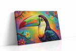 Tropical Symphony of Colors birds canvas print, gallery-wrapped, ready to hang