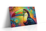Tropical Symphony of Colors birds canvas print gallery-wrapped landscape canvas studio shot