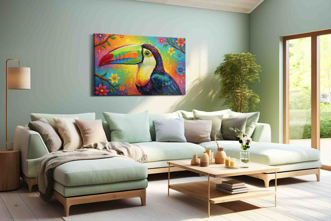 Tropical Symphony of Colors – birds canvas wall art, gallery-wrapped, ready to hang