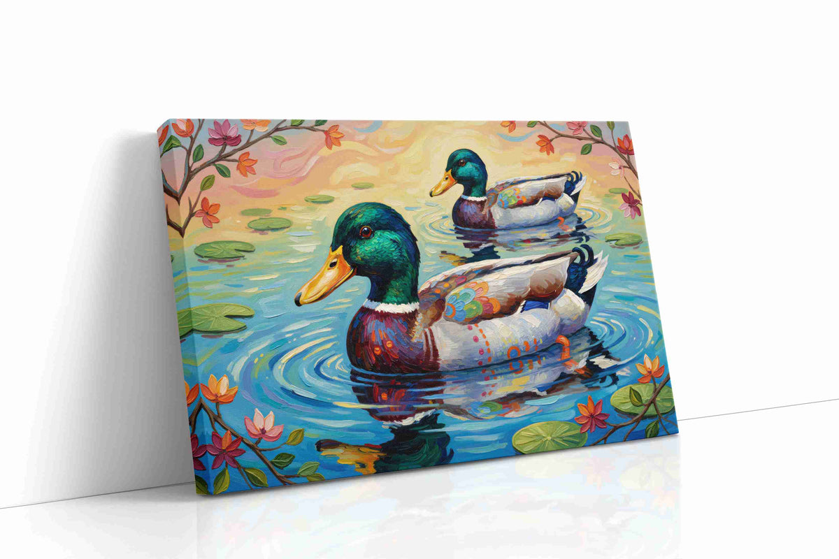 Whimsical Water Ballet birds canvas print, gallery-wrapped, ready to hang