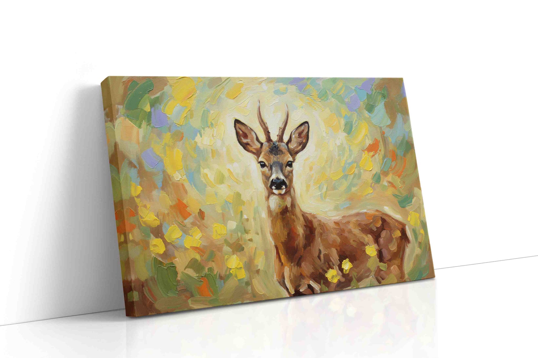 Whimsical Woodland Encounter animals canvas print gallery-wrapped landscape canvas studio shot