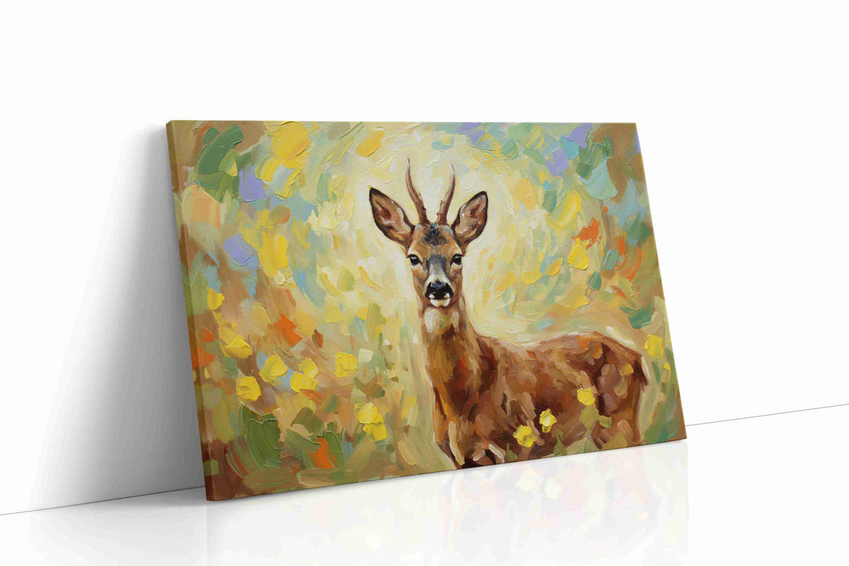 Whimsical Woodland Encounter animals canvas print, gallery-wrapped, ready to hang