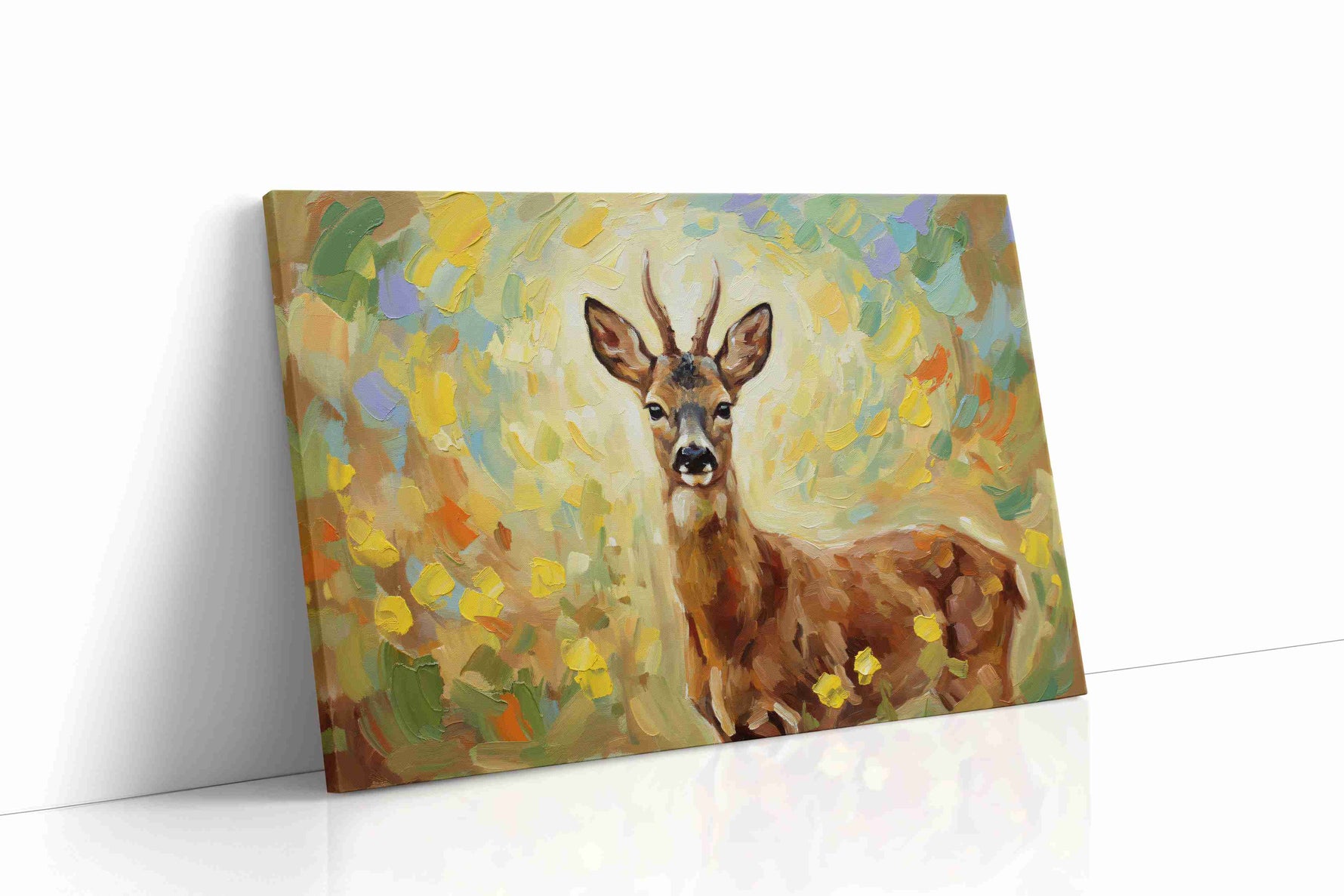 Whimsical Woodland Encounter animals canvas print, gallery-wrapped, ready to hang