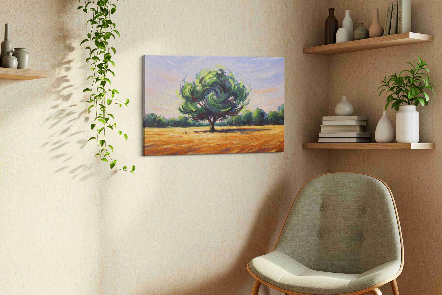 Whirlwind Grove landscape canvas print, displayed in a living room