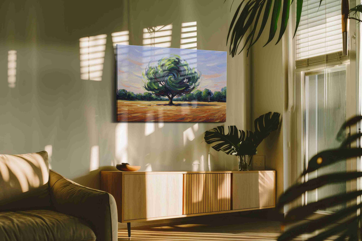 Whirlwind Grove landscape canvas print, on wall, lifestyle preview