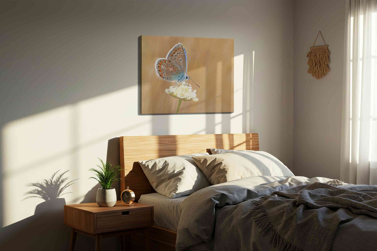 Whisper of the Blue Wings – nature canvas wall art, gallery-wrapped, ready to hang