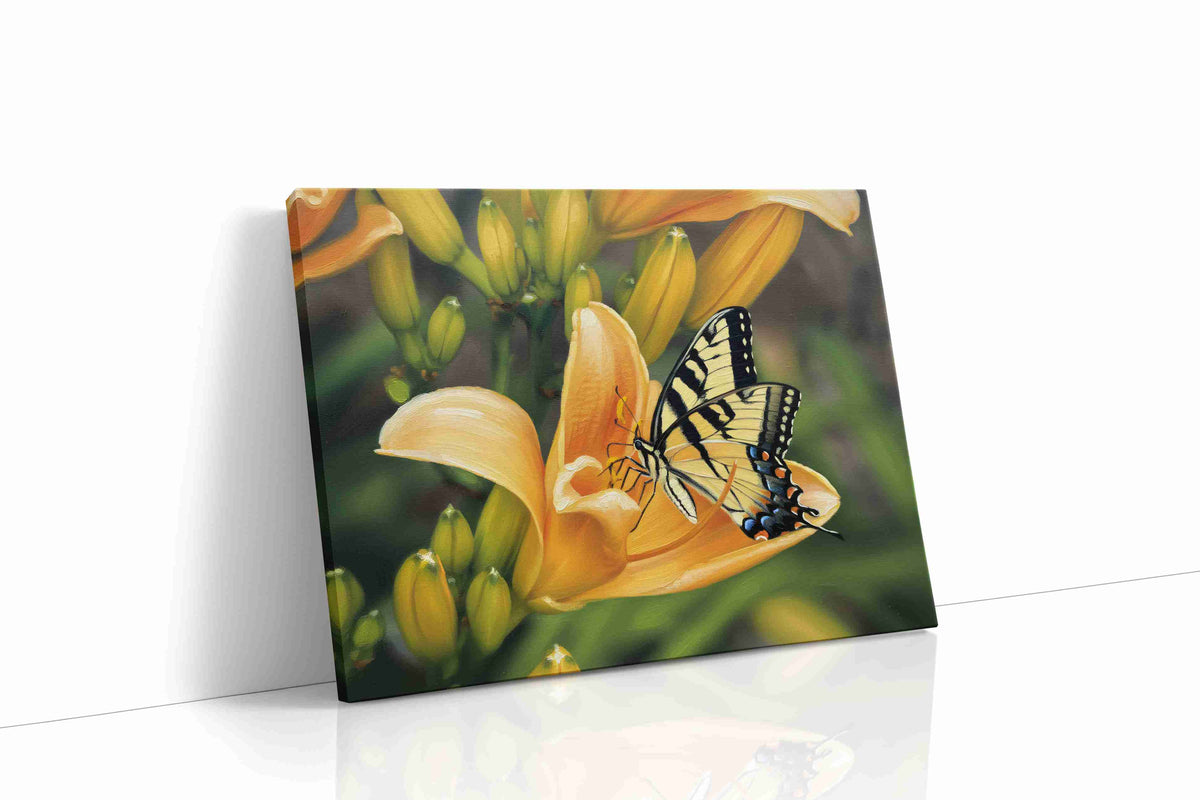 Whisper of the Butterfly Bloom floral canvas print, gallery-wrapped, ready to hang