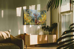 Whisper of the Golden Meadow nature canvas print in a hung canvas mockup