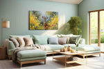 Whisper of the Golden Meadow nature canvas print shown in a wall scene