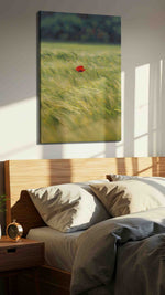 Whisper of the Meadow nature canvas print, displayed in a bedroom