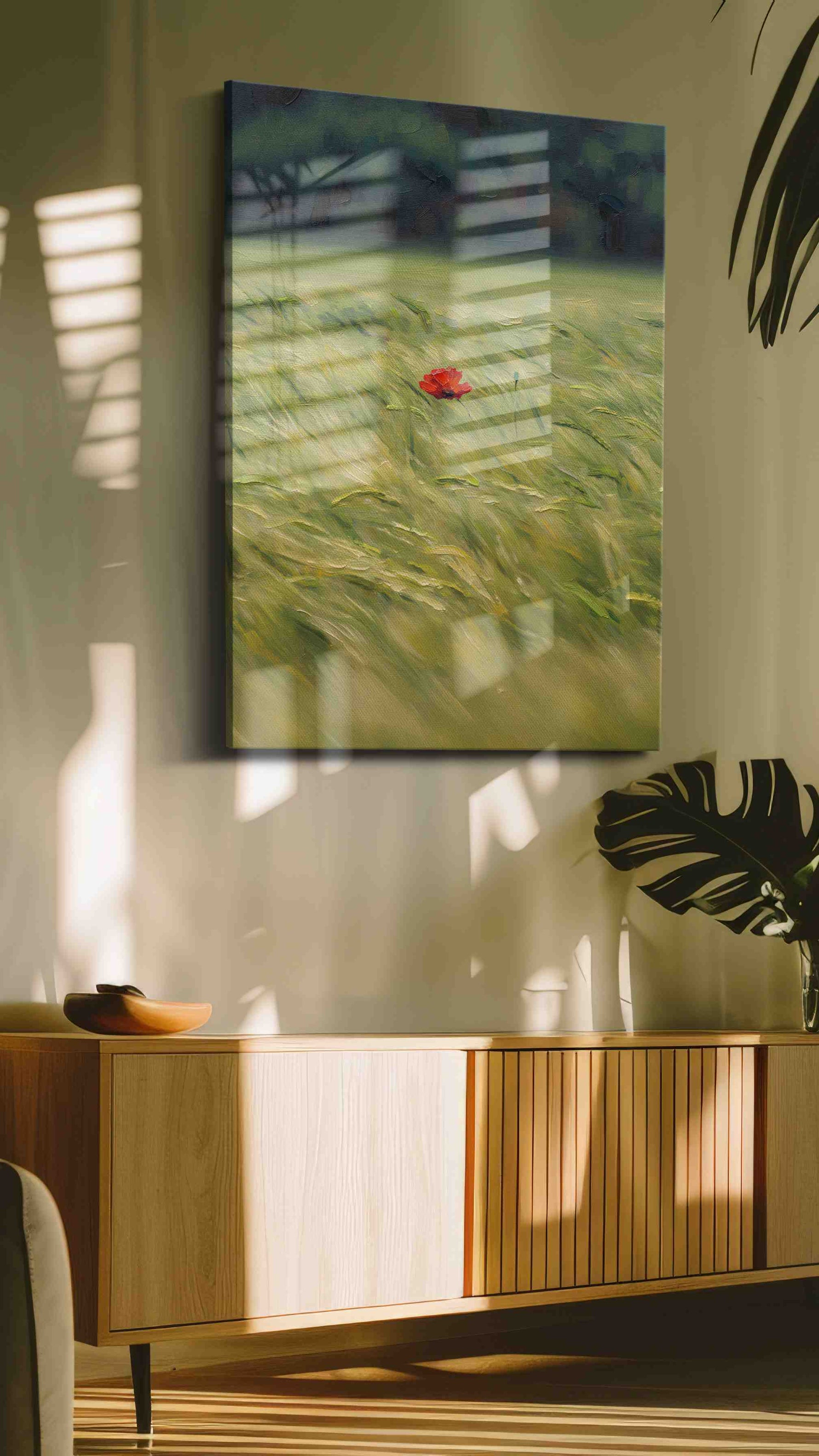 Whisper of the Meadow nature canvas print in a contemporary interior mockup