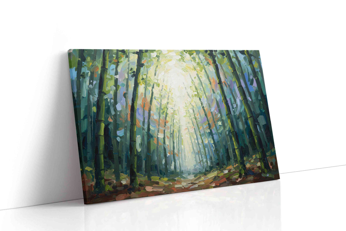 Whispering Bamboo Canopy nature canvas print, gallery-wrapped, ready to hang
